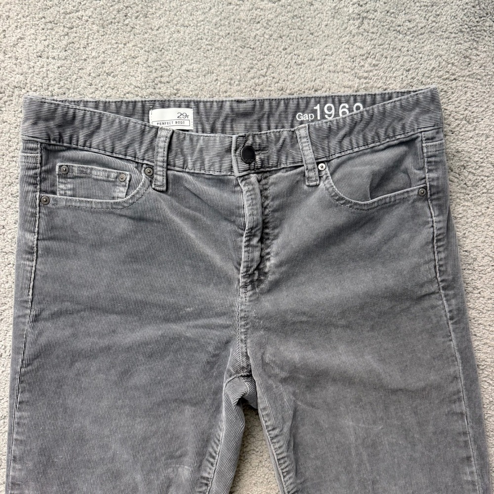 GAP 1969 Light Gray Bootcut Corduroy Pants, Size 29R